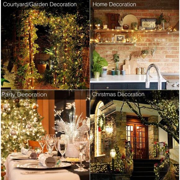 2 Pack 78FT 240 LED 8 Modes Solar String Cooper Wire Fairy Light Outdoor Yard US - Picture 12 of 12